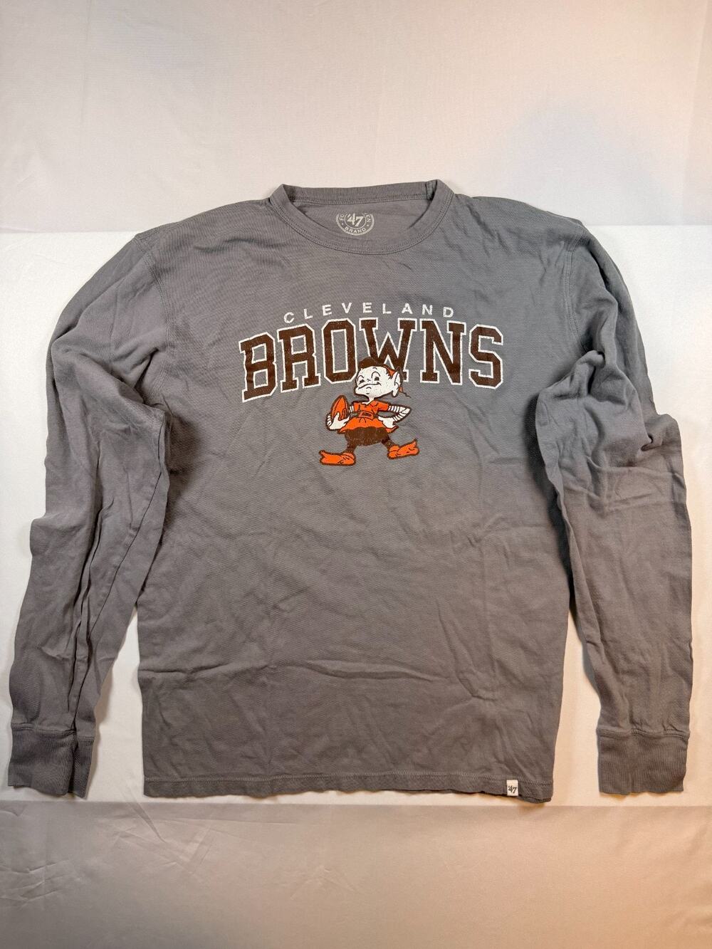 47 Brand Retro Cleveland Browns NFL Long Sleeve T-Shirt Mens Size Medium